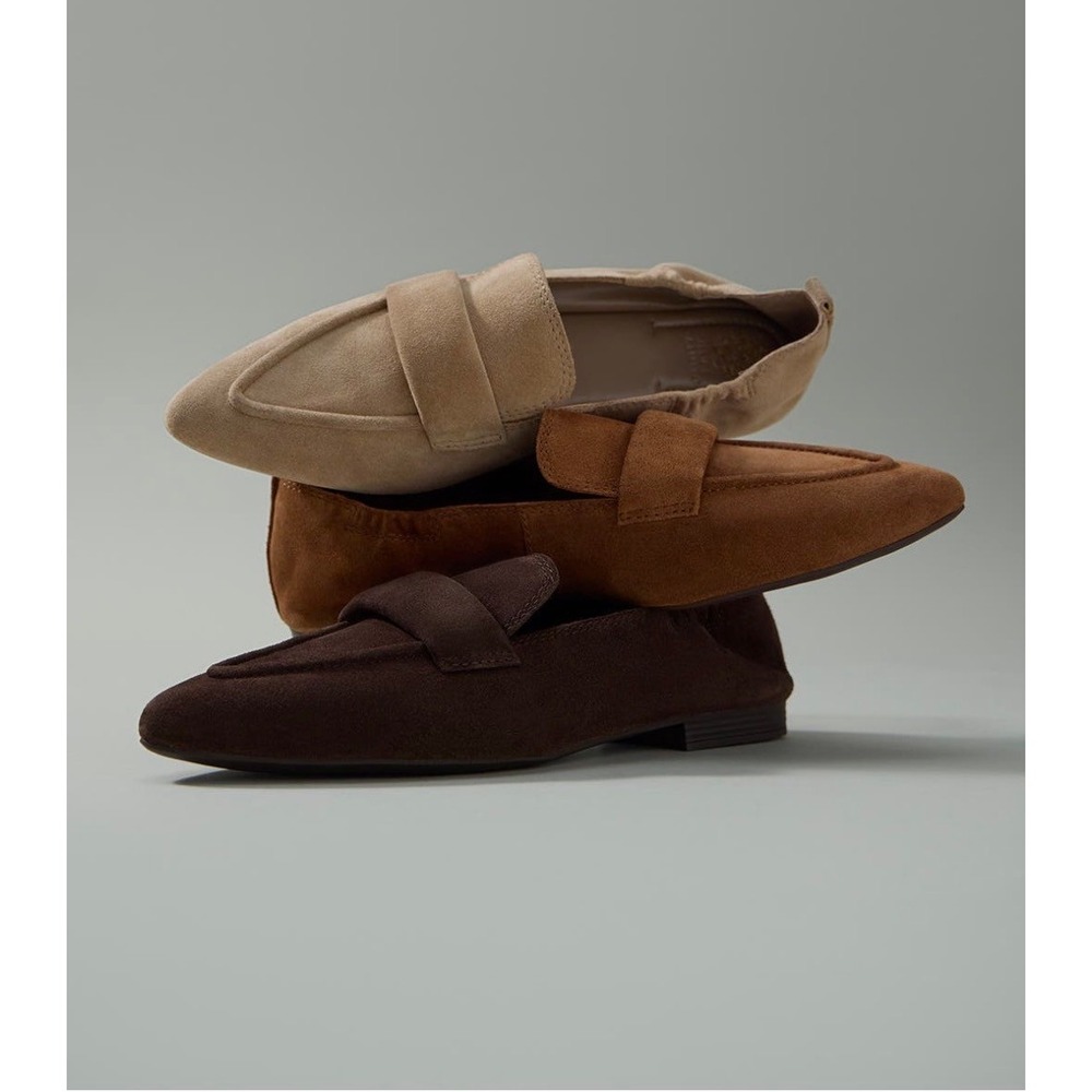 Vince Camuto Azur Burnt Sugar Suede Pointed Toe Loafers Flats Mens 7.5M NEW - Picture 2 of 7